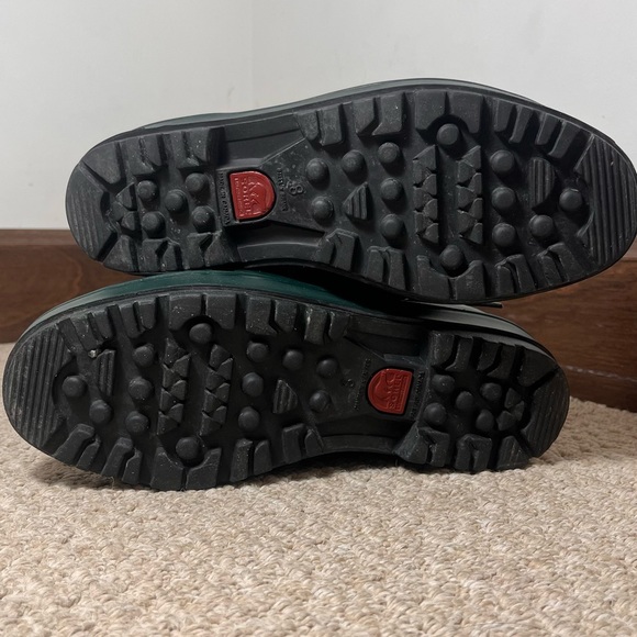 Sorel Canada Dark Green Lace-up Winter Duck Boots Faux Fur Women Size 8 - Picture 5 of 6